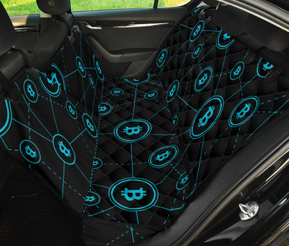Cryptocurrency Pattern Print Design 01 Rear Dog Car Seat Cover Hammock
