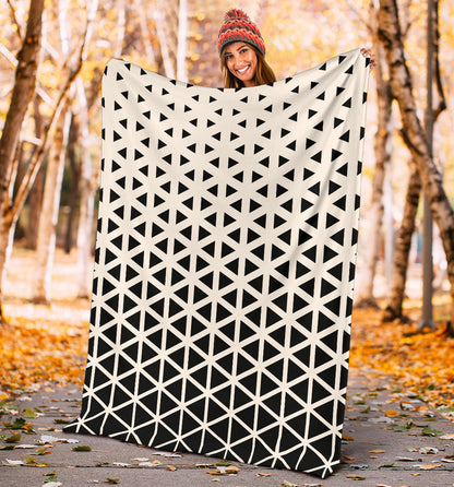 Geometric Black White Pattern Print Design 03 Premium Blanket