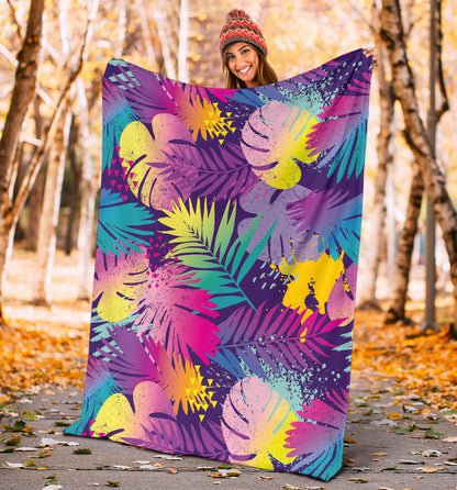 Palm Leaf Pattern Print Design A04 Premium Blanket