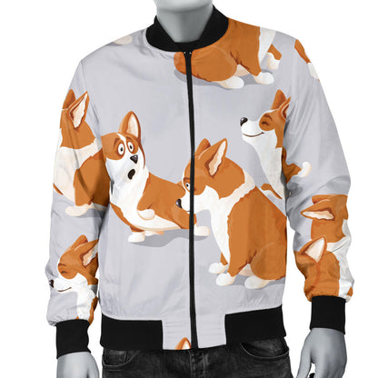 Pembroke Welsh Corgis Pattern Print Design A04 Men Bomber Jacket