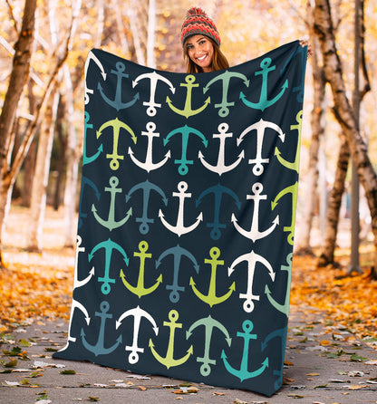 Anchor Pattern Print Design 03 Premium Blanket