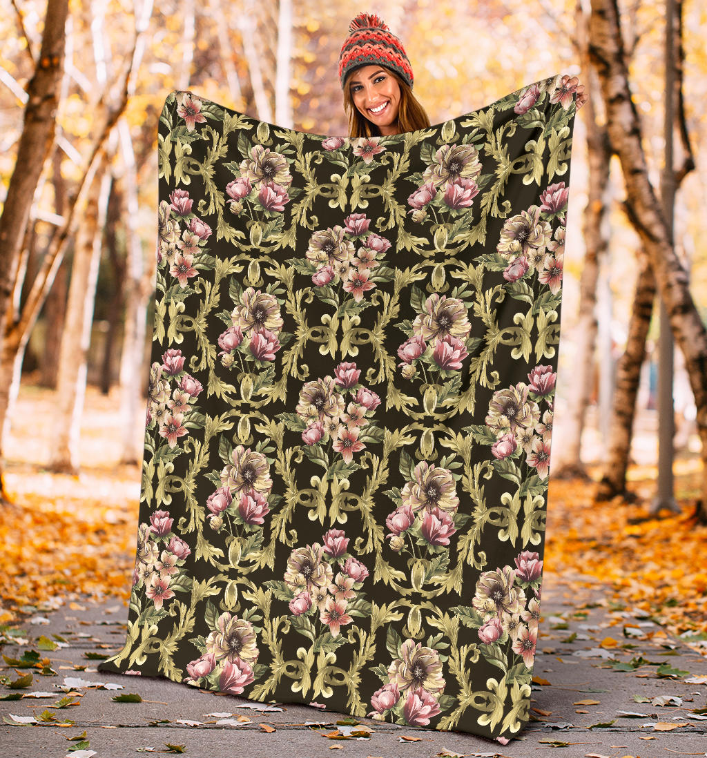 Baroque Pattern Print Design 02 Premium Blanket