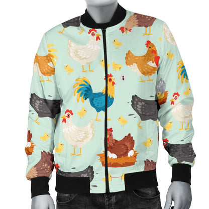 Chicken Pattern Print Design 07 Men Bomber Jacket