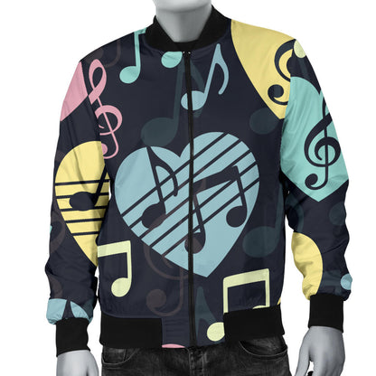 Music note Pattern Print Design A03 Men Bomber Jacket