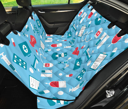 Nurse Pattern Print Design A03 Rear Dog Car Seat Cover Hammock