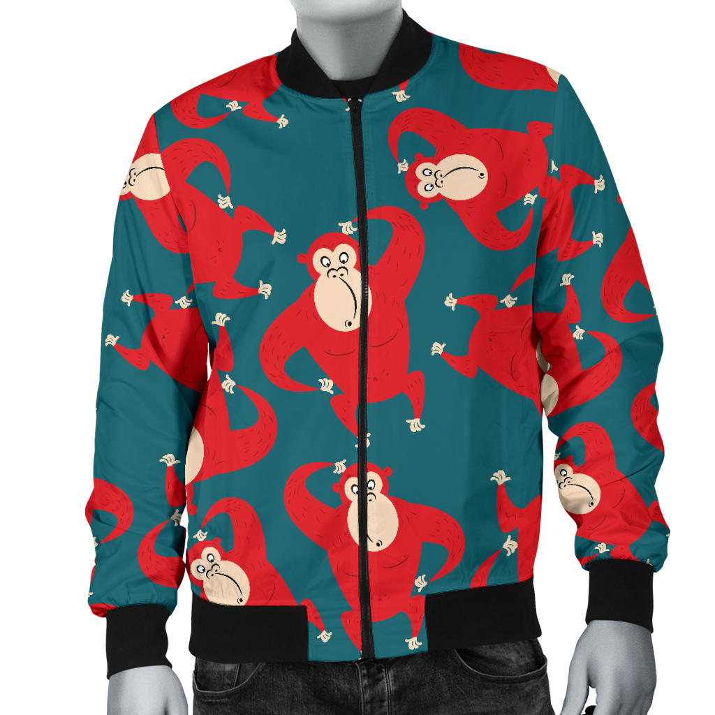 Chimpanzee Pattern Print Design 04 Men Bomber Jacket