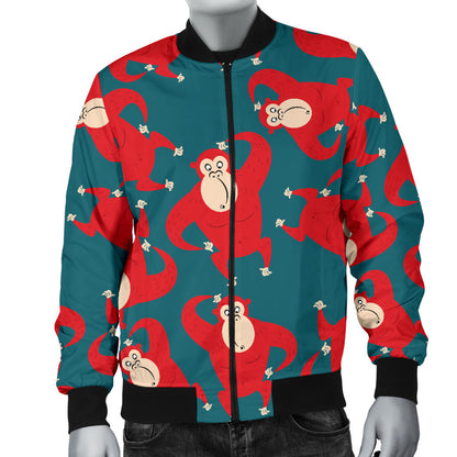 Chimpanzee Pattern Print Design 04 Men Bomber Jacket