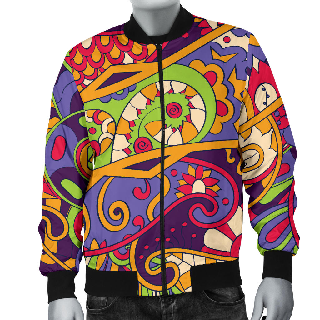 Funky Retro Pattern Print Design A04 Men Bomber Jacket
