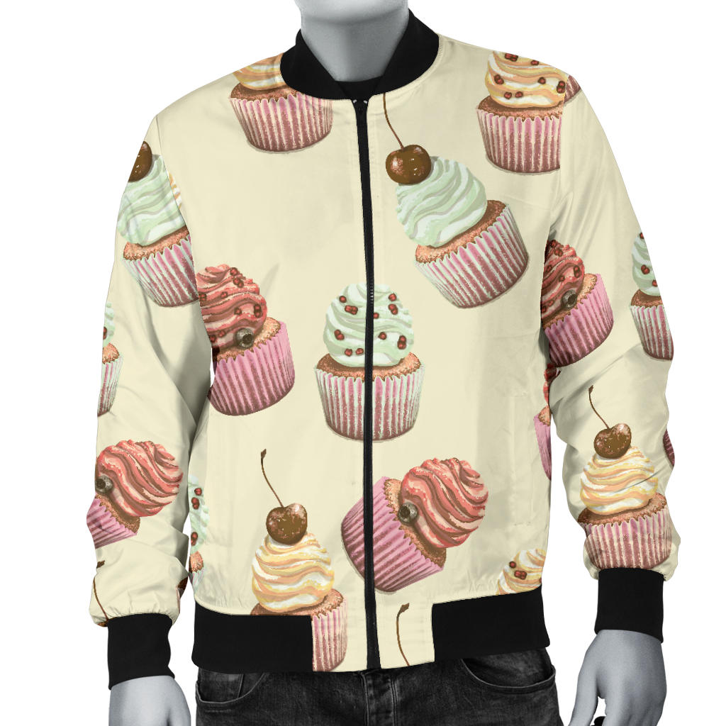 Cupcake Pattern Print Design 04 Men Bomber Jacket