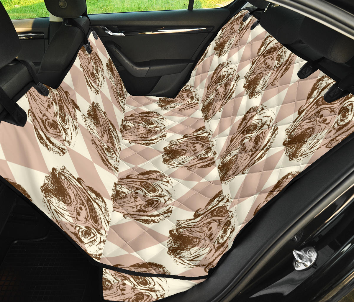 Mastiffs Pattern Print Design 01 Rear Dog Car Seat Cover Hammock