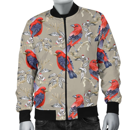 Birds Pattern Print Design 05 Men Bomber Jacket
