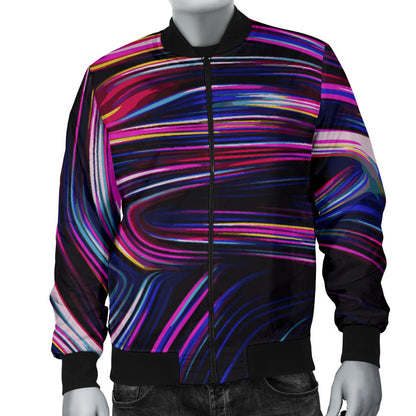 Liquid Pattern Print Design 01 Men Bomber Jacket