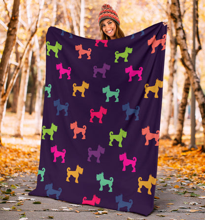 Schnauzers Pattern Print Design A05 Premium Blanket