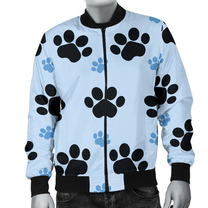 Paw Pattern Print Design A04 Men Bomber Jacket
