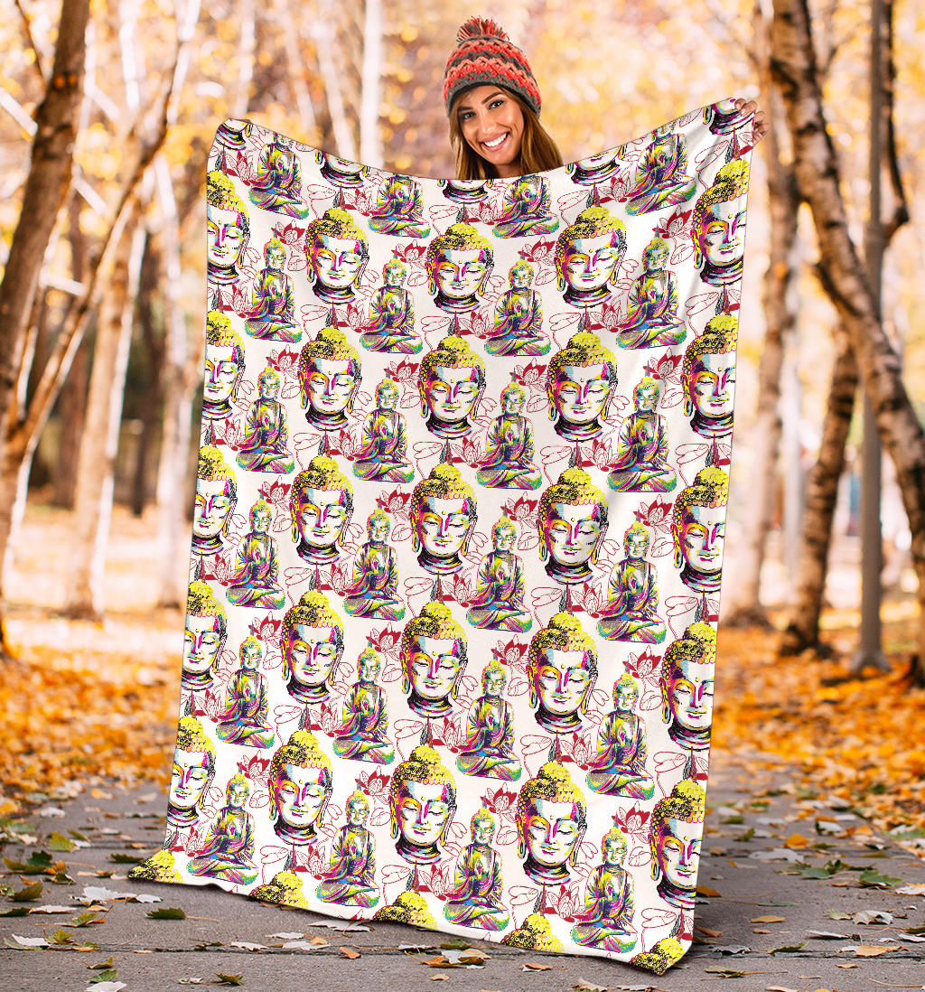 Buddha Pattern Print Design 06 Premium Blanket