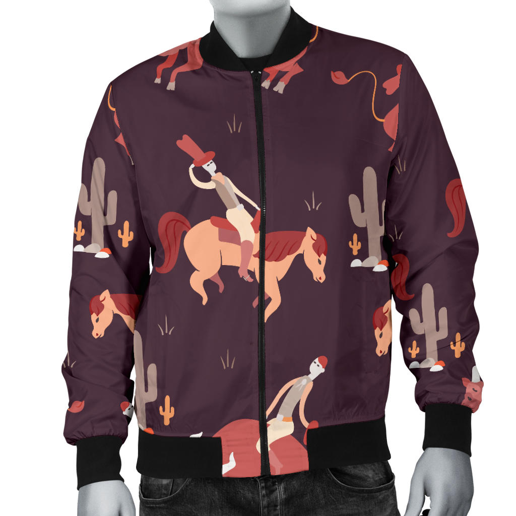 Rodeo Pattern Print Design A01 Men Bomber Jacket