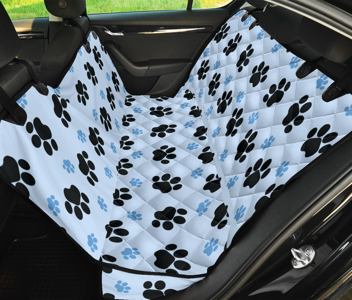 Paw Pattern Print Design A04 Rear Dog Car Seat Cover Hammock