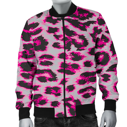 Leopard Pattern Print Design 02 Men Bomber Jacket