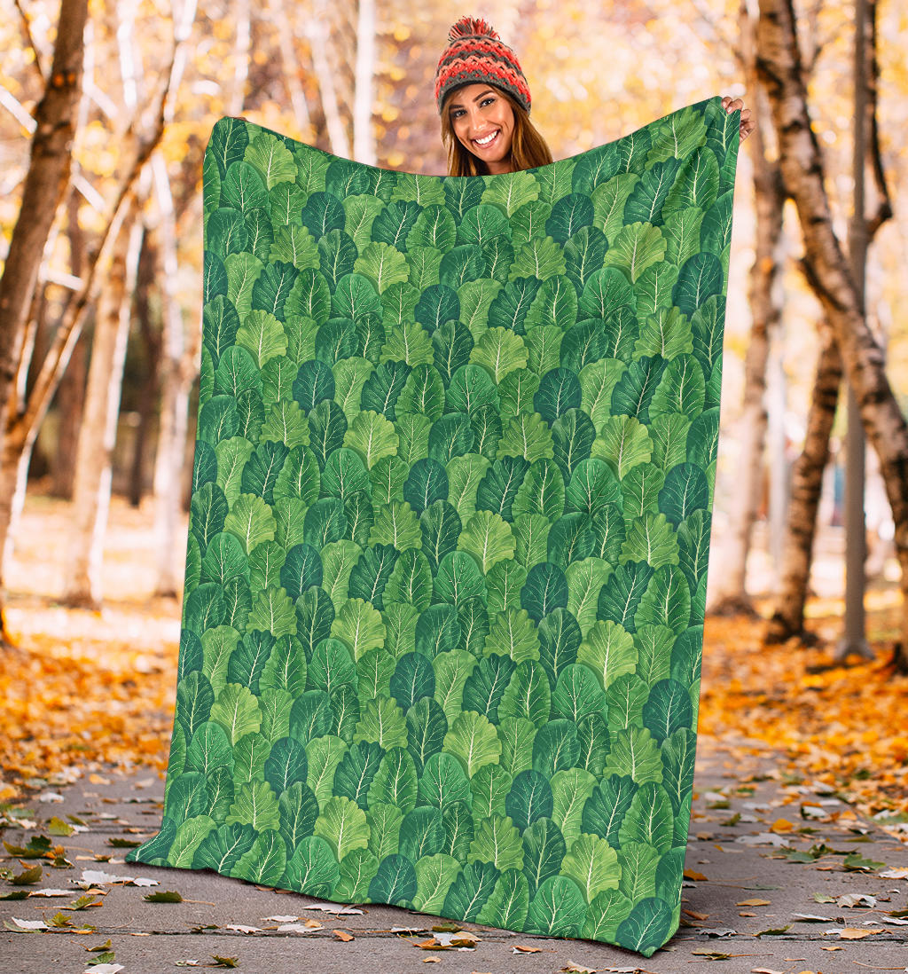 Cabbage Pattern Print Design 02 Premium Blanket