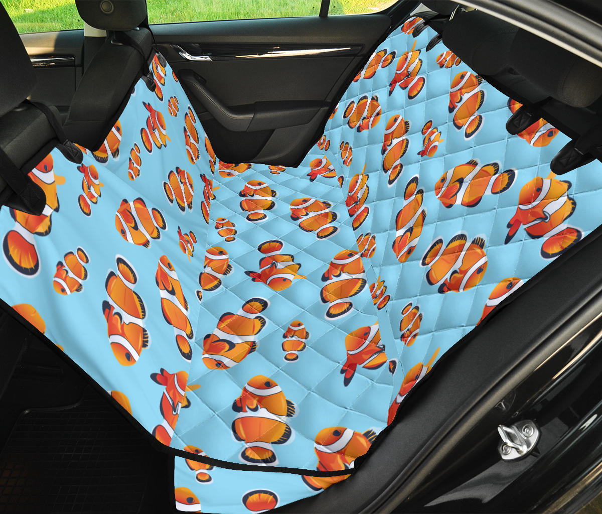 Clownfish Pattern Print Design 01 Rear Dog Car Seat Cover Hammock