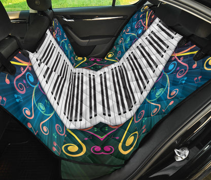 Piano Pattern Print Design 01 Rear Dog Car Seat Cover Hammock