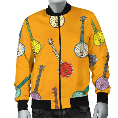 Banjo Pattern Print Design 02 Men Bomber Jacket