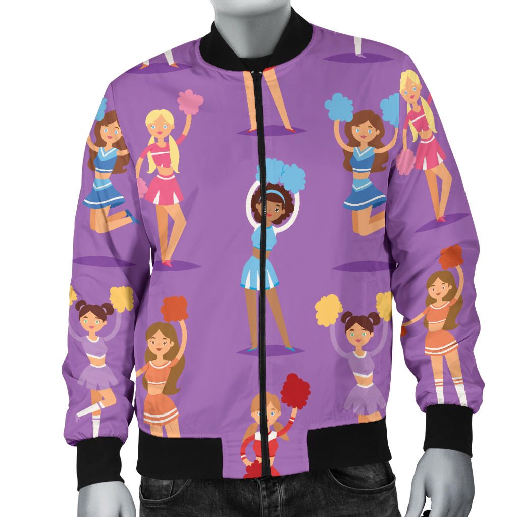 Cheerleader Pattern Print Design 02 Men Bomber Jacket