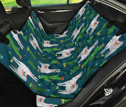 Llama Cactus Pattern Print Design 013 Rear Dog Car Seat Cover Hammock
