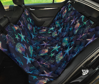 Starfish Pattern Print Design 01 Rear Dog Car Seat Cover Hammock