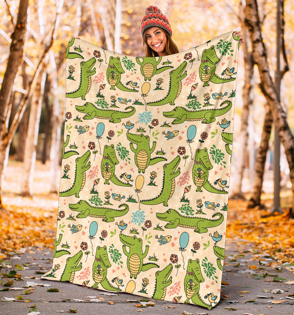 Alligator Pattern Print Design 01 Premium Blanket
