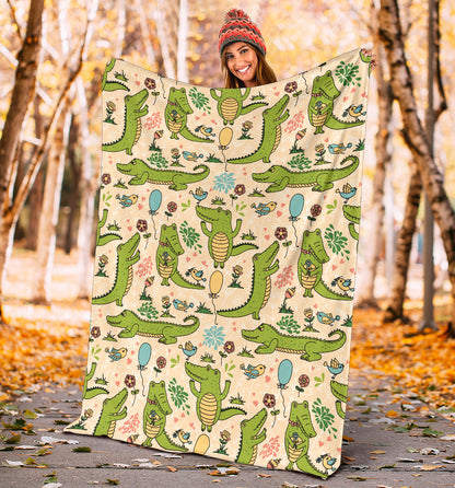 Alligator Pattern Print Design 01 Premium Blanket