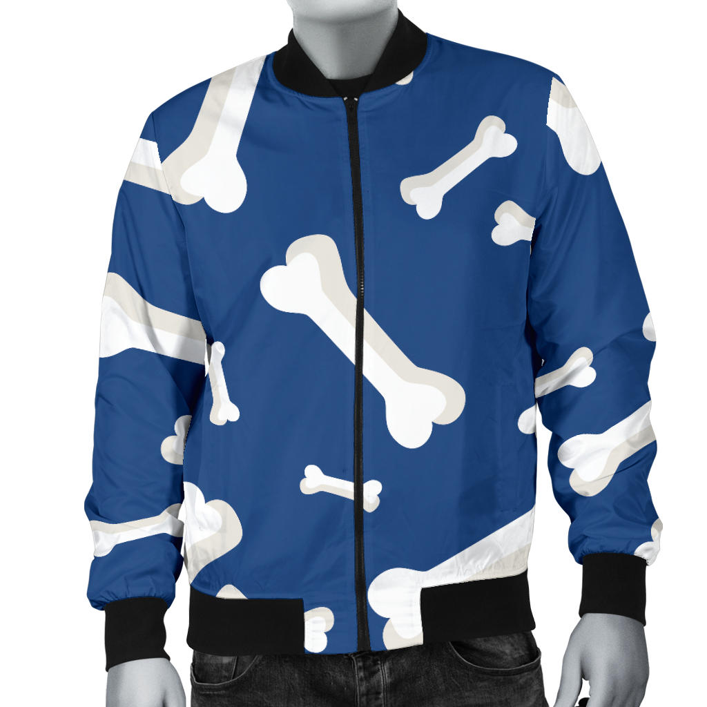 Dog Bone Pattern Print Design 03 Men Bomber Jacket