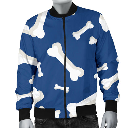 Dog Bone Pattern Print Design 03 Men Bomber Jacket