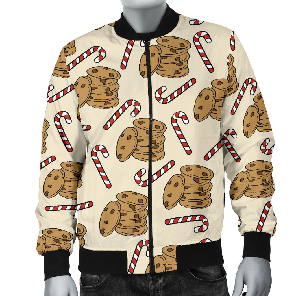 Cookie Pattern Print Design 04 Men Bomber Jacket
