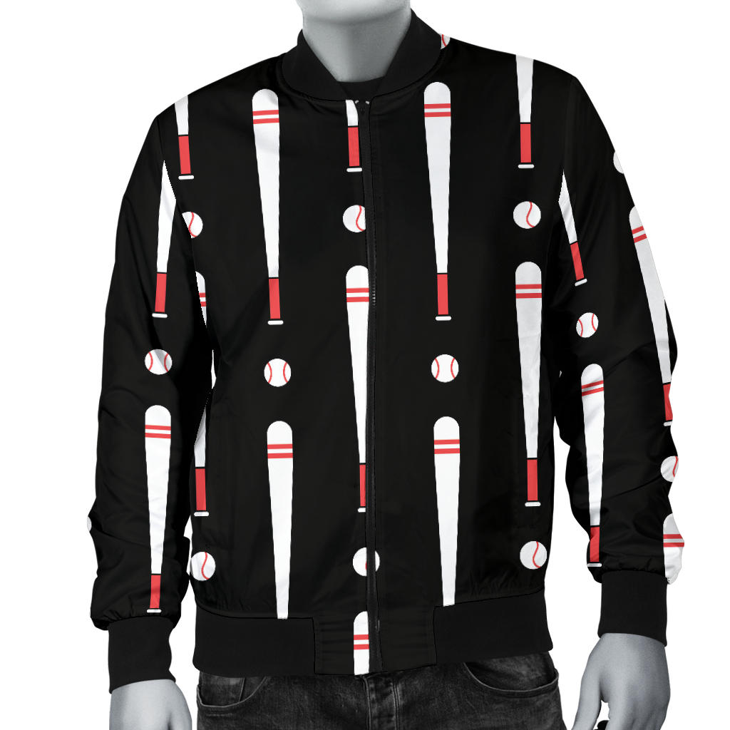 Baseball Pattern Print Design 03 Men Bomber Jacket