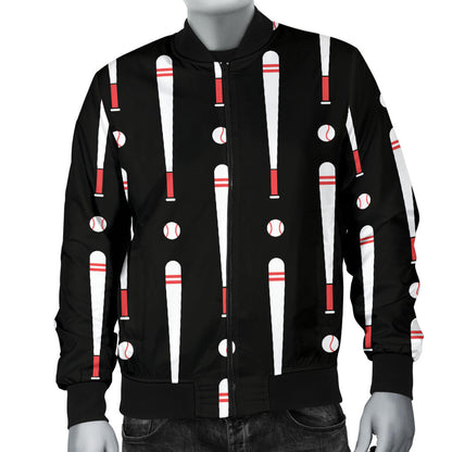 Baseball Pattern Print Design 03 Men Bomber Jacket