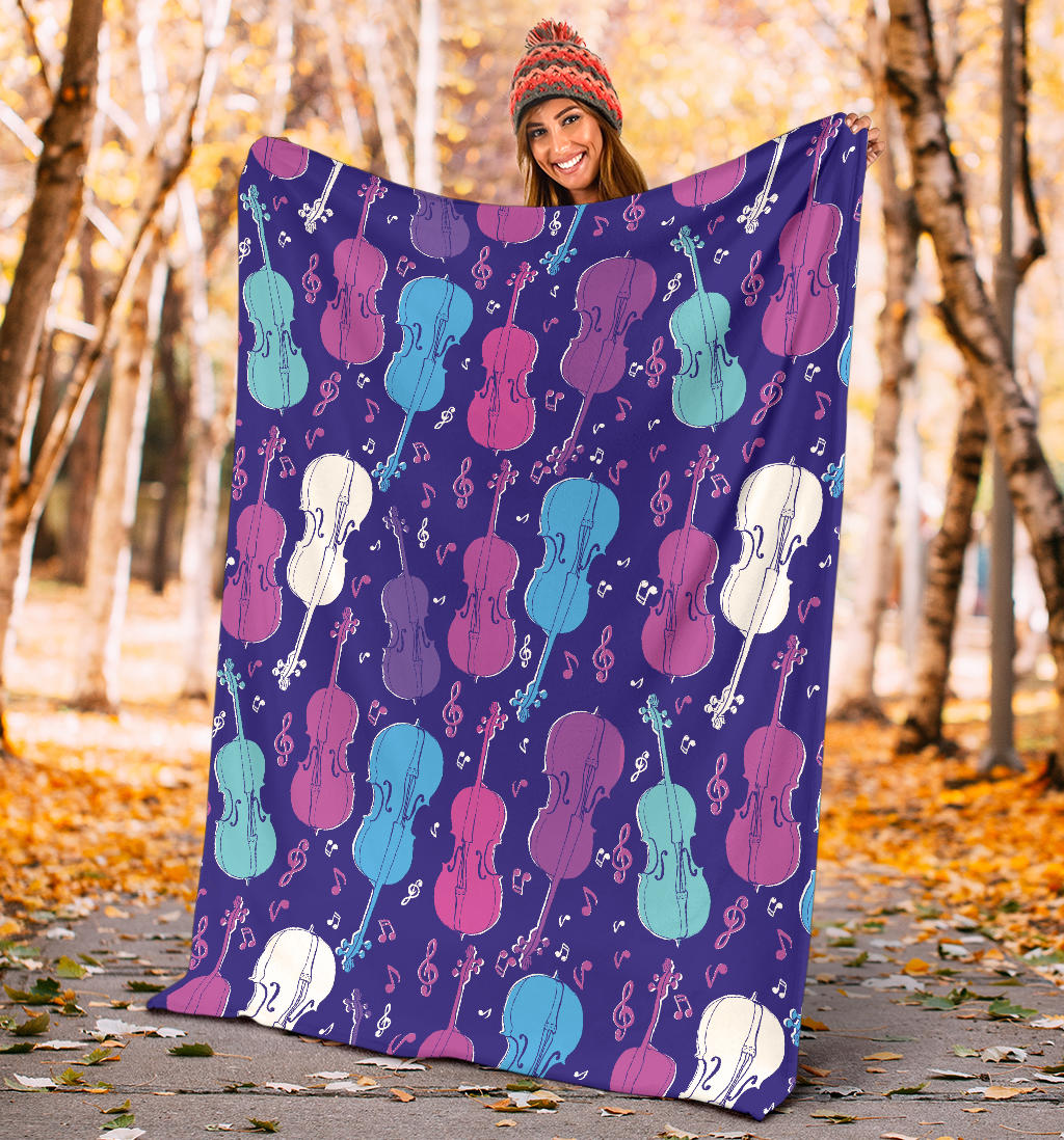 Cello Pattern Print Design 01 Premium Blanket