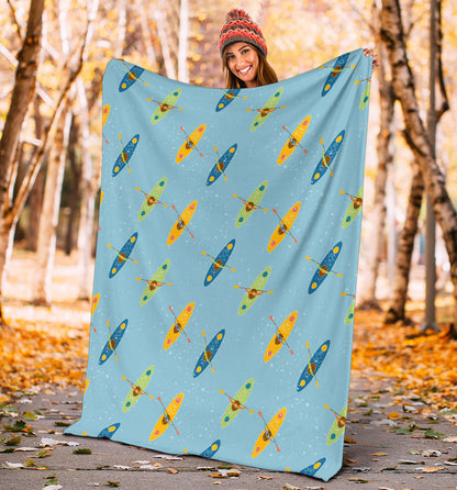 Kayak Pattern Print Design 04 Premium Blanket