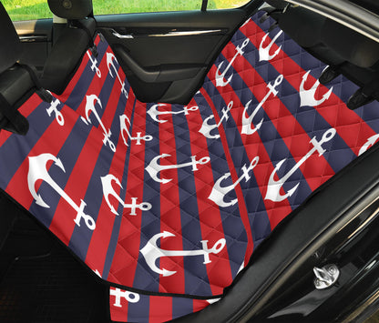 Nautical Pattern Print Design A05 Rear Dog Car Seat Cover Hammock