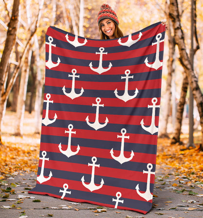 Nautical Pattern Print Design A05 Premium Blanket