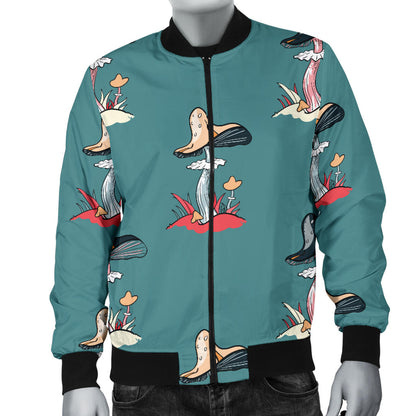 Mushroom Pattern Print Design A04 Men Bomber Jacket