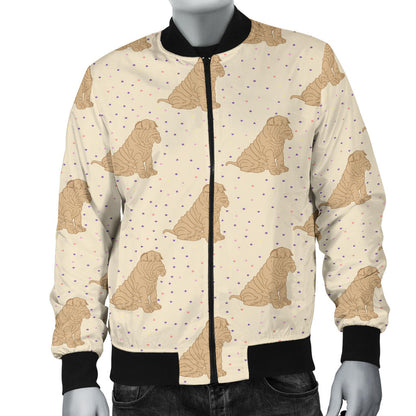 Chinese Shar Pei Pattern Print Design 01 Men Bomber Jacket