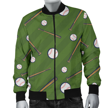 Baseball Pattern Print Design 02 Men Bomber Jacket