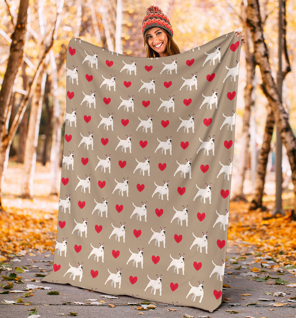 Bull Terriers Pattern Print Design 01 Premium Blanket