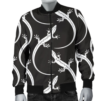 lizard Pattern Print Design 01 Men Bomber Jacket