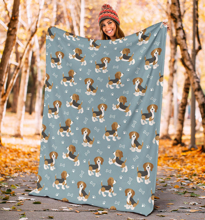 Beagle Pattern Print Design 02 Premium Blanket