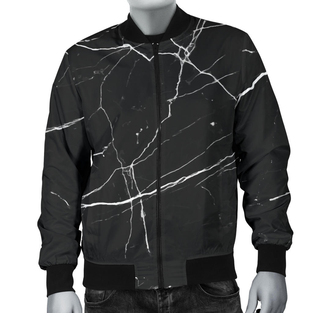 Marble Pattern Print Design 04 Men Bomber Jacket