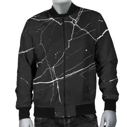 Marble Pattern Print Design 04 Men Bomber Jacket