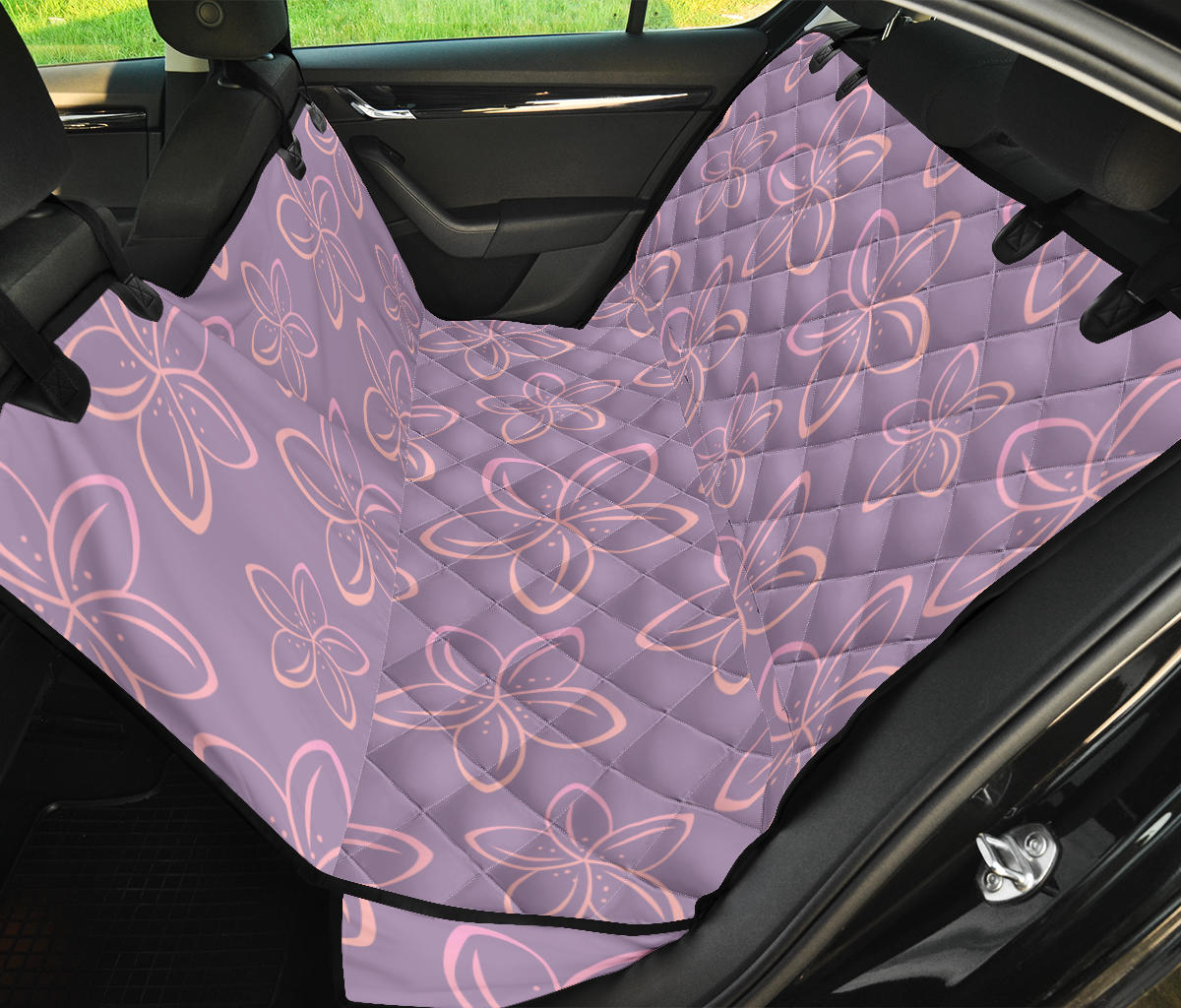Plumeria Pattern Print Design A01 Rear Dog Car Seat Cover Hammock
