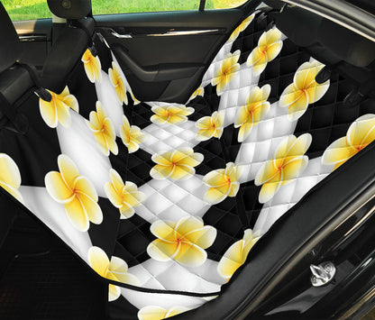 Plumeria Pattern Print Design A04 Rear Dog Car Seat Cover Hammock